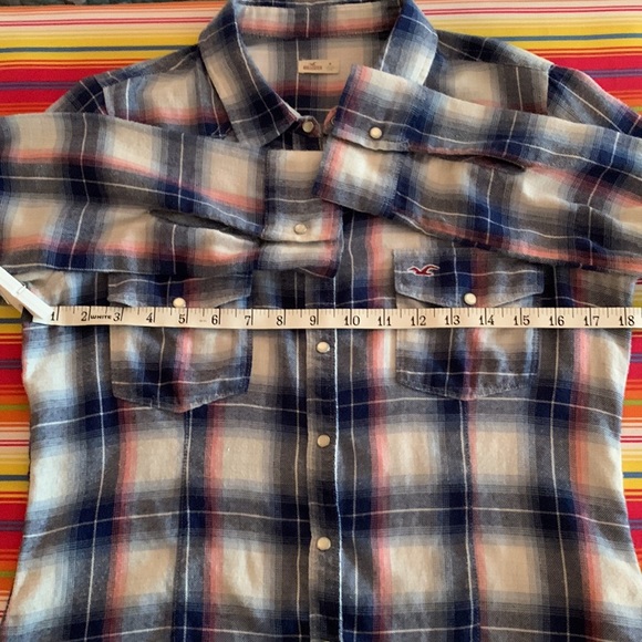 Hollister Pastel Plaid Flannel Shirt Sz M - Picture 8 of 11
